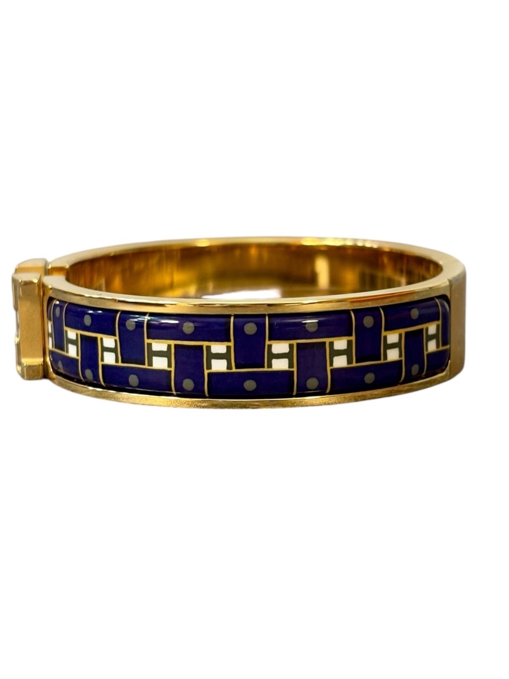 Hermès Clic H Son du H Marine Classique PM Enamel Bracelet Gold Rare - Picture 5 of 14